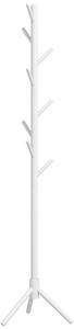 HOMCOM Eight-Hook Wooden Coat Rack - White Aosom UK