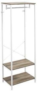 HOMCOM Hallway Coat Rack and Shoe Bench Tree - Grey Aosom UK