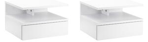 HOMCOM Floating Bedside Cabinet with Drawer and Open Shelf, Wall Mounted Nightstands, Bedside Table with Storage for Bedroom Aosom UK