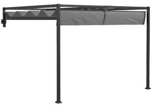 Outsunny 2 x 3(m) Lean To Pergola, Metal Pergola with Retractable Roof for Grill, Garden, Patio, Deck