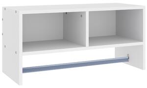 HOMCOM Wall Mounted Coat Hanger Hooks Rack Stand Hallway Coat Rack Rail & Storage Shelf Hanging Coat Organizer (White)