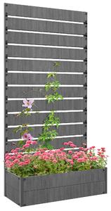 Outsunny Garden Planter with Trellis, Large Garden Planter with Drainage Hole for Climbing Plants, Vines,Grey Aosom UK