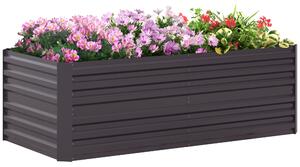 Outsunny Galvanised Steel Raised Bed, Rectangular Garden Boxes for Outdoor Garden, Dark Grey, 180 x 90 x 59 cm Aosom UK