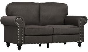 HOMCOM Two-Seater Mid-Century Sofa, with Pocket Springs, Cat Scratch Resistant, Dark Brown Aosom UK