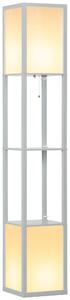 HOMCOM Modern Shelf Floor Lamp with Dual Ambient Light, Standing Lamp Living Room, Bedroom, 156cm, Grey
