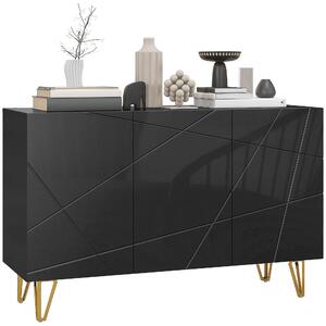HOMCOM Modern Luxe High Gloss Sideboard, with Hairpin Legs - White Aosom UK