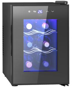 HOMCOM Six Bottle 8-18℃ Countertop Wine Fridge - Black