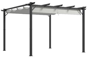 Outsunny 3 x 3(m) Aluminium Pergola Canopy Gazebo Awning Outdoor Garden Sun Shade Shelter Marquee Party BBQ, Light Grey Aosom UK