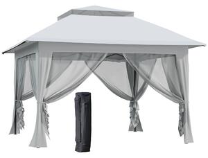 Outsunny Foldable Pop-up Party Tent Instant Canopy Sun Shade Gazebo Shelter Steel Frame Oxford w/ Roller Bag, 3.6 x 3.6 x 2.9(m)