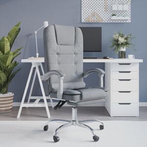 Massage Reclining Office Chair Light Grey Fabric