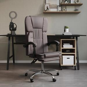 Reclining Office Chair Grey Faux Leather