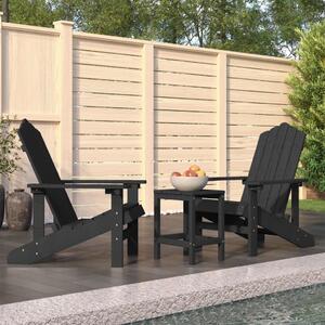 Garden Adirondack Chairs with Table HDPE Anthracite