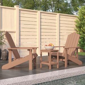 Garden Adirondack Chairs with Table HDPE Brown