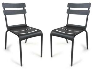Amarillo Garden Anthracite Aluminium Side Chair in Pair