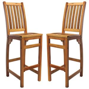 Marfa Natural Wooden High Stools In Pair
