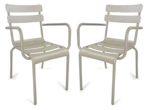 Amarillo Garden Taupe Aluminium Armchair in Pair