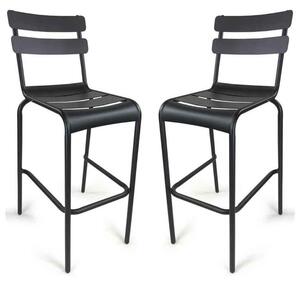 Amarillo Anthracite Aluminium Bar Chairs in Pair