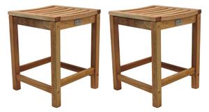 Marfa Natural Wooden Stools In Pair