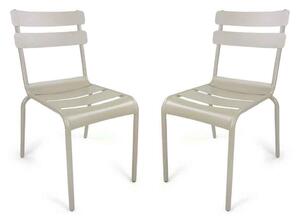 Amarillo Garden Taupe Aluminium Side Chair in Pair
