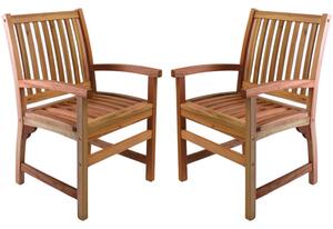 Marfa Garden Natural Wooden Armchairs In Pair