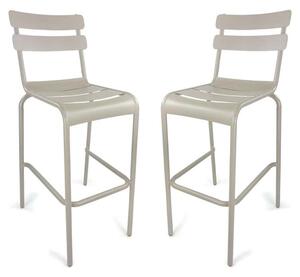 Amarillo Taupe Aluminium Bar Chairs in Pair