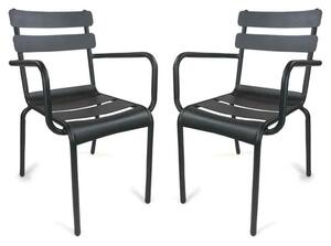 Amarillo Garden Anthracite Aluminium Armchair in Pair