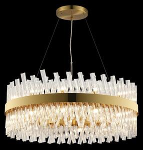 Hampton 24 Light Round Ceiling Pendant Light In Brass Finish With Clear Glass 80cm