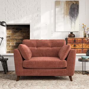 Peyton Snuggle Chair Tonal Plush Chenille Terracotta