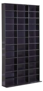 HOMCOM CD / DVD Storage Shelf Storage Unit for 1116 CDs Height-Adjustable Compartments 102 x 24 x 195 cm Black