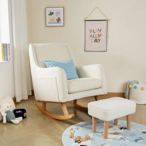 Ida Boucle Nursing Chair with Stool