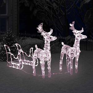 Aurelia Acrylic 2pcs Reindeers and Sleigh Christmas Decoration - Warm White