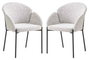 Pasadena Fabric Dining Chair In Pair - Ivory/Taupe