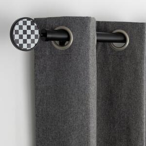 Checkerboard Extendable Metal Eyelet Curtain Pole​