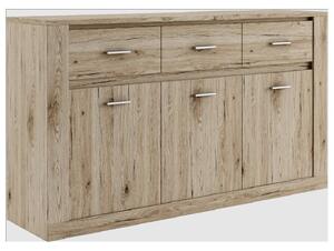 Ionia Wooden Sideboard With 3 Doors 3 Drawers In San Remo Oak