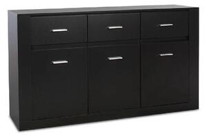 Ionia Wooden Sideboard With 3 Doors 3 Drawers In Matt Black