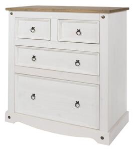 Carala Pine White 2+2 Drawer Chest White Painted Bedroom Chest