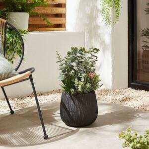 Artificial Green Mixed Plants in Black Plastic Plant Pot