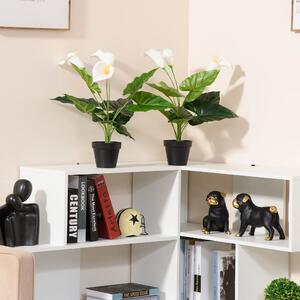HOMCOM Set of 2 Artificial Realistic Calla Lily Flower, Faux Decorative Plant in Nursery Pot for Indoor Outdoor Décor, 55cm