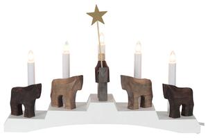 Staffans fålar candelabra, brown/white