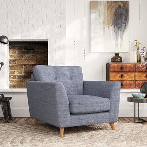 Peyton Armchair Chunky Tonal Weave Navy