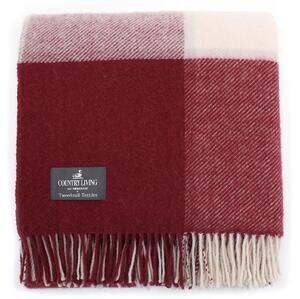 Country Living Block Check Throw - 150x183cm - Cranberry