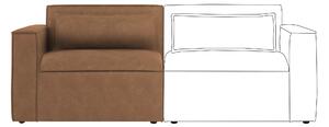 Modular Arne Faux Leather Left Hand Seat Distressed Faux Leather Tan