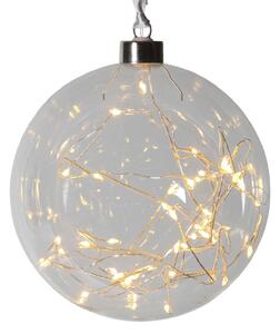 Glow LED decorative bauble, glass, Ø 15 cm clear