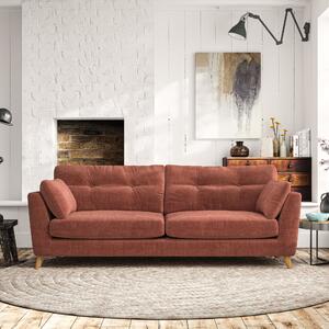 Peyton 4 Seater Sofa Tonal Plush Chenille Terracotta