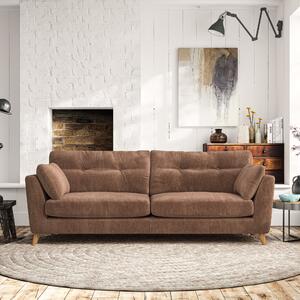 Peyton 4 Seater Sofa Tonal Plush Chenille Soft Clay