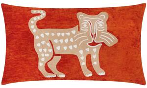 Dynasty Leopard Rectangular Cushion Rust