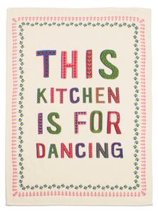This Kitchen Is For Dancing Tea Towel MultiColoured