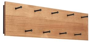 Lindby Loana LED wood wardrobe, 9 hooks