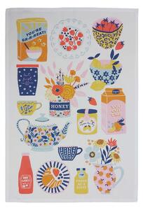 Morning Motivation Tea Towel Multicoloured