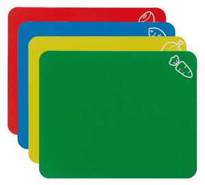 Set of 4 Colour Coded Flex Chopping Mats Multicoloured